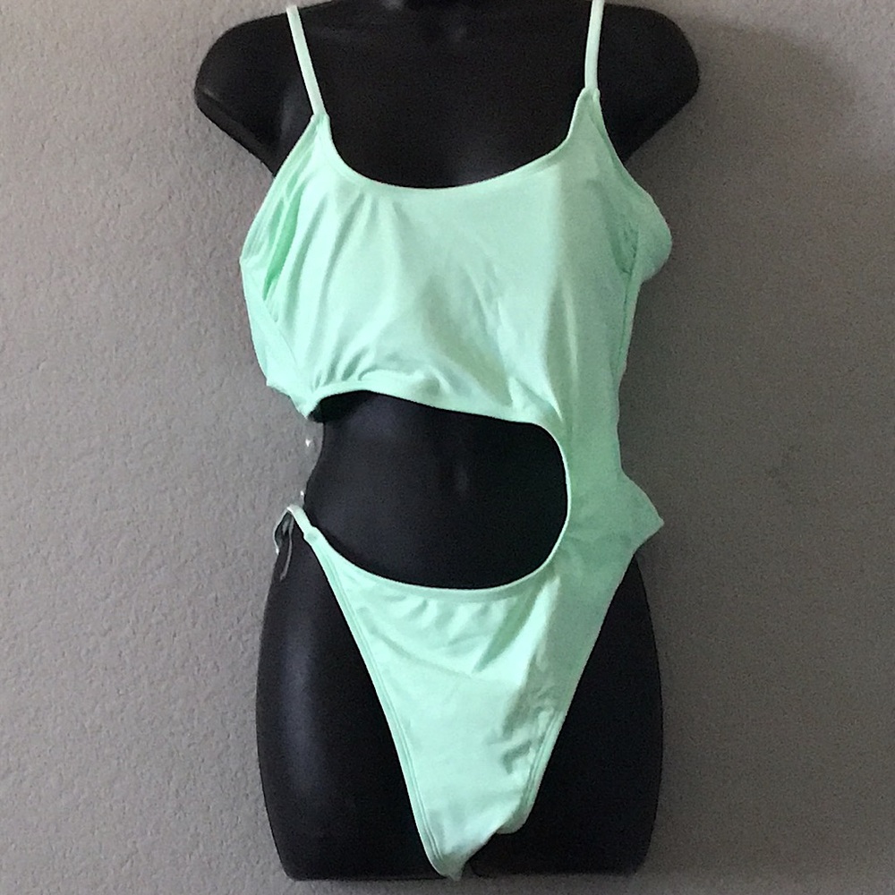 Mint Green Cut Out Swimsuit